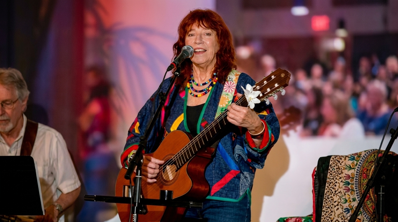 Ticorn en concert, voix et guitare